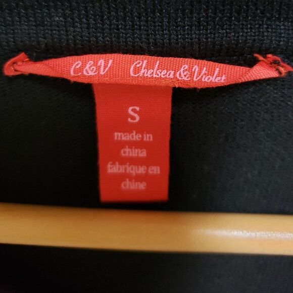 Chelsea & Violet S Multi Media Black Long Sleeve Sweatshirt Top - Picture 6 of 7